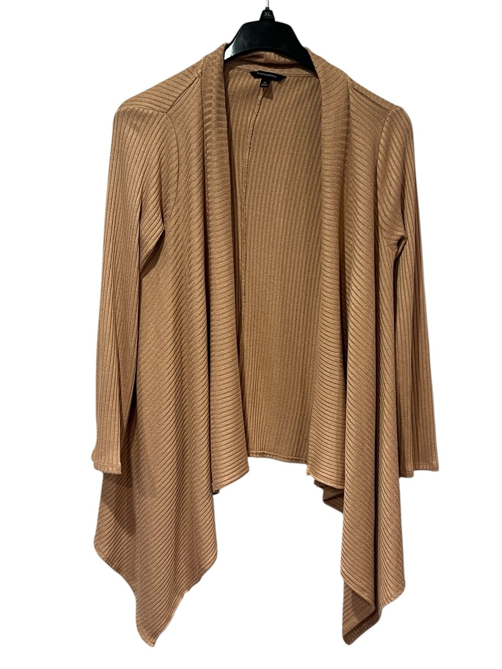 Banana Republic Ribbed Open-Front Draped Cardigan - Camel/Tan- Size Medium